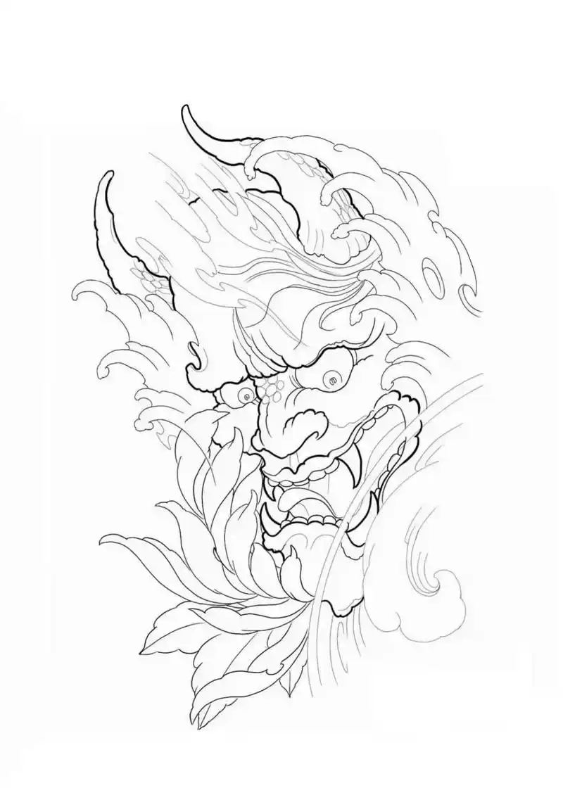 般若纹身手稿 线稿(1) 般若纹身手稿  线稿(1)