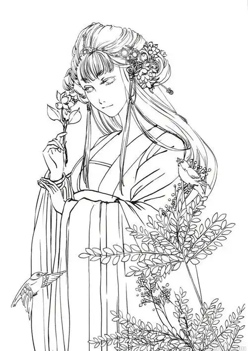 新手练习线稿古风线稿集iv52p古风线稿集第四套喜欢古风的同学可以