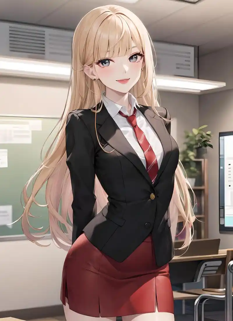 职场御姐系列 黑西装金发小姐姐,美丽成熟又不失可爱[开心] #二次元