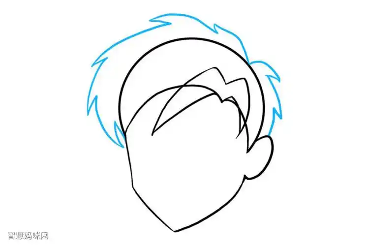 如何画帅气男孩头发