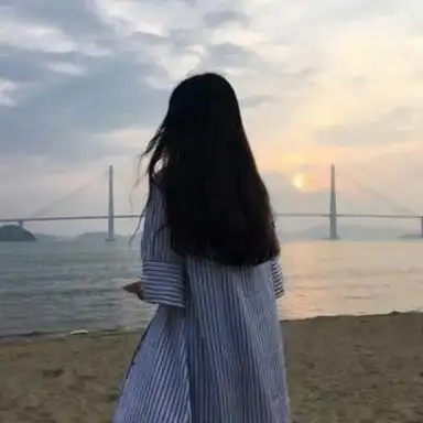 高清好看的女生头像唯美侧脸夕阳图片
