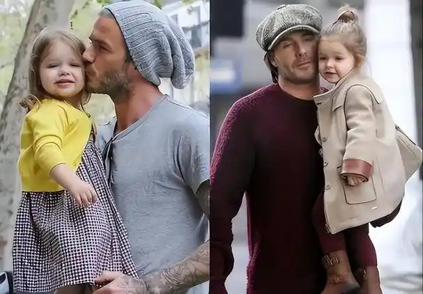 贝克汉姆太宠女儿了!12岁仍抱在怀里亲吻耳朵,小七越长越漂亮了