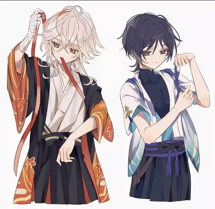 原神# 枫原万叶&散兵.