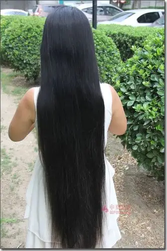 剪下白衣女子12米柔顺长发老高342