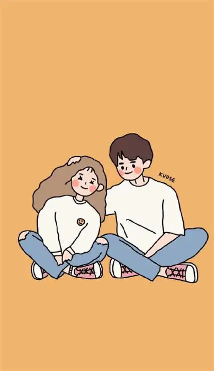 情侣手机壁纸卡通可爱大全 超甜的幸福情侣壁纸图片-卡通皮肤