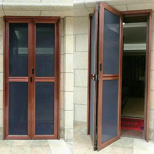 5折)深圳定制金刚网折叠纱门铝合金防盗防蚊虫纱窗门