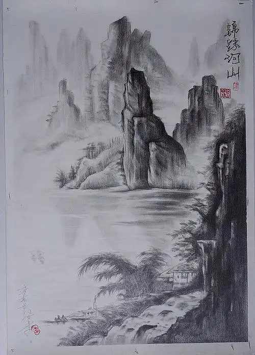 用素描画出水墨画的效果