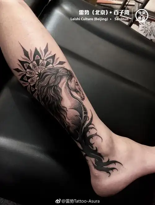 点刺风梵花纹身手稿 (2) - 深圳纹彩刺青