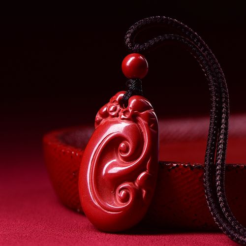 天然红朱砂如意貔貅平安无事牌吊坠女款帝王砂项链挂件虎年毛衣链