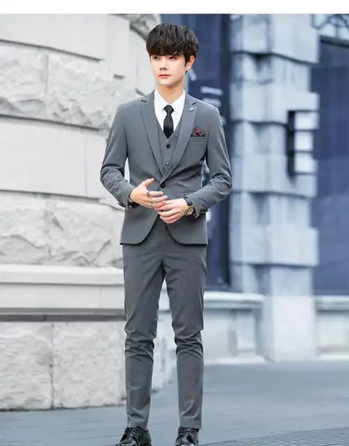 七匹狼艾铭尔专卖店 西装男套装韩版潮流休闲商务职业正装修身帅气小