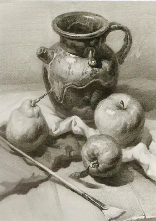 素描静物结构与明暗对照图集,优秀素描静物作品欣赏