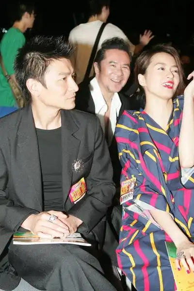 图文:梁咏琪兴奋表情 华仔食指上戴戒指打眼