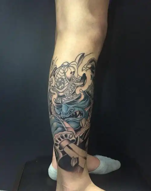 鬼武士纹身图片