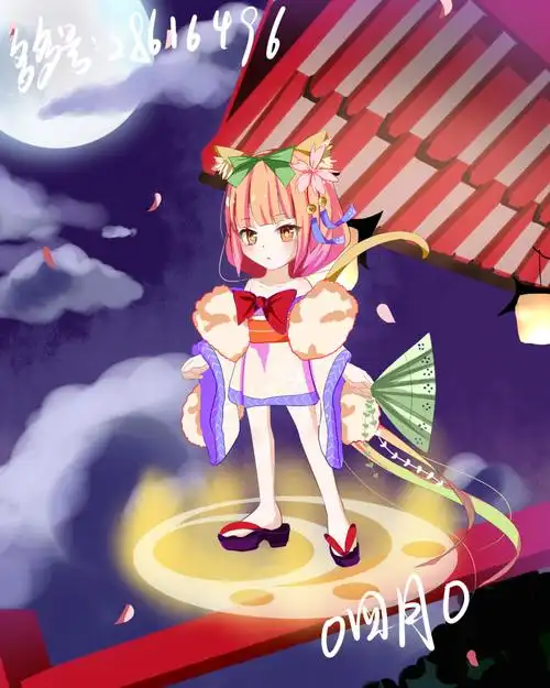 四月奥比岛板绘秀作品--和风猫妖