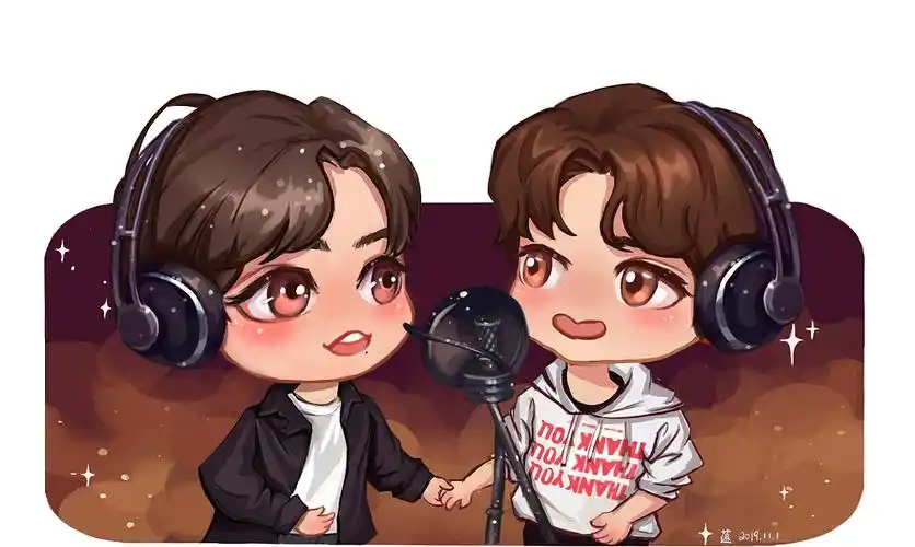 唯美卡通手绘博君一肖陈情令插画王一博肖战添加表情喜欢ta的作品吗?