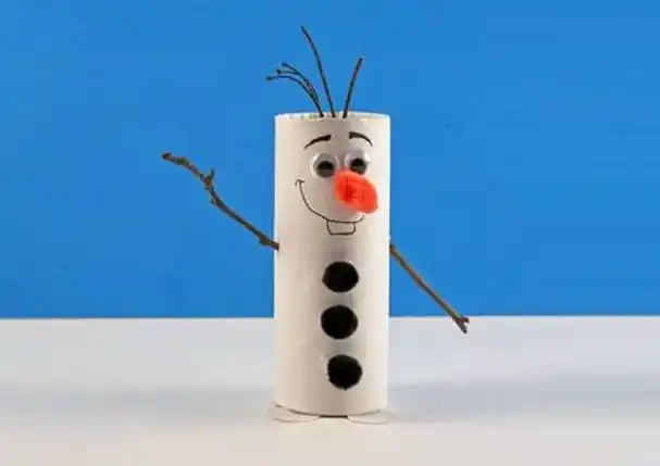 卫生纸筒废物利用手工制作《冰雪奇缘》的雪宝(olaf)(步骤图解)