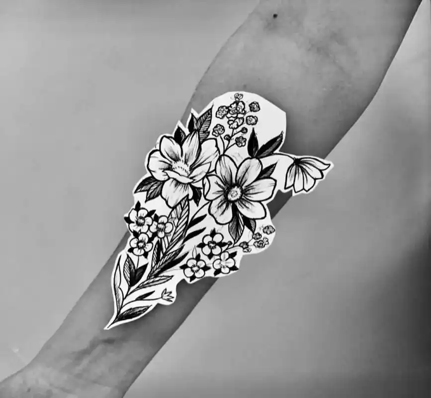 素花纹身#纹身图案#手臂纹身 #纹身图案 #保定纹身  - 抖音