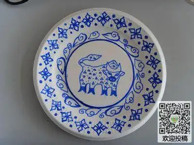 儿童画高级 简笔画     小朋友都喜欢在简单盘子上画出青花瓷的感觉