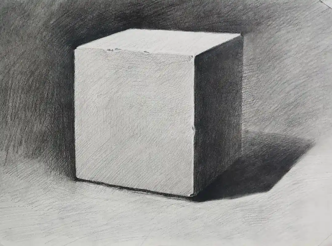 素描 #素描基础 #素描教学 素描几何体·正方体 三大步骤 - 抖音