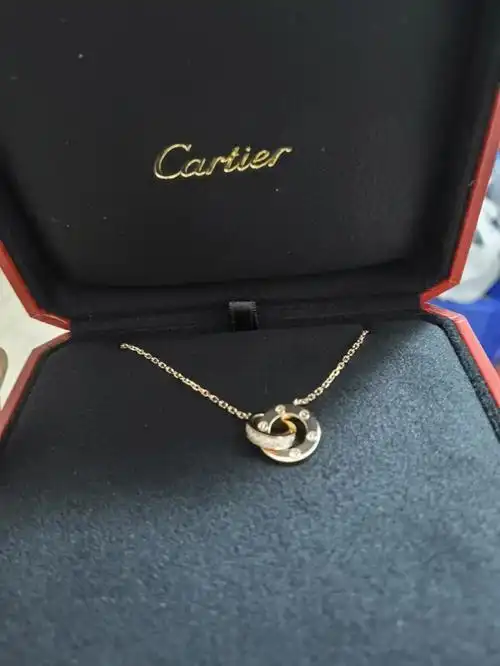 生日礼物cartier卡地亚双环项链