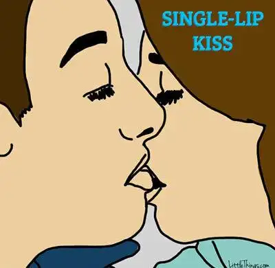 单唇亲吻