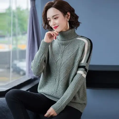 高领毛衣女士秋冬宽松短款百搭外穿2020新款毛衣