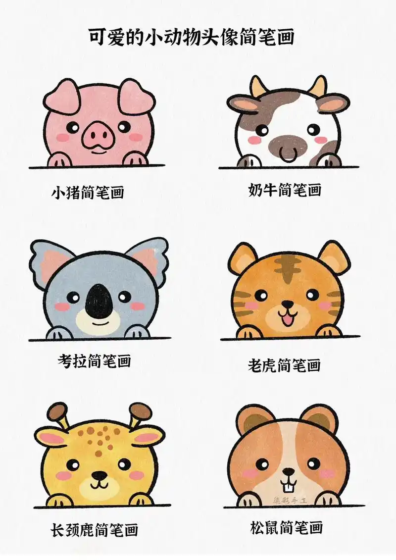 再来一版可爱的小动物简笔画,简单容易画学起来吧 - 抖音