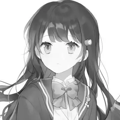 可爱女生头像高清黑白动漫图片