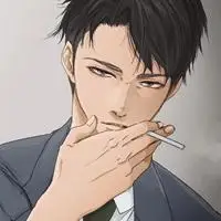 抽烟动漫个性手绘男头男生抽烟的动作很性感很帅气