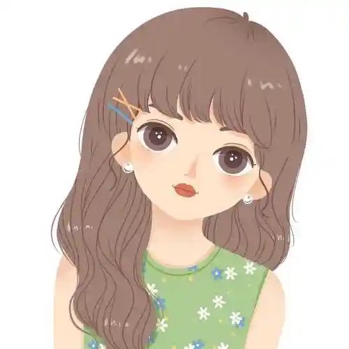 甜美手绘风可爱长发女生头像图片