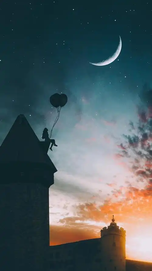 唯美意境,夜晚,月亮,唯美,夜晚,夜景,月亮,手机壁纸唯美夜晚风景月亮