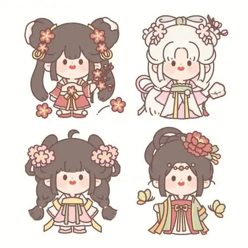 古风q版人物小合集十二花神