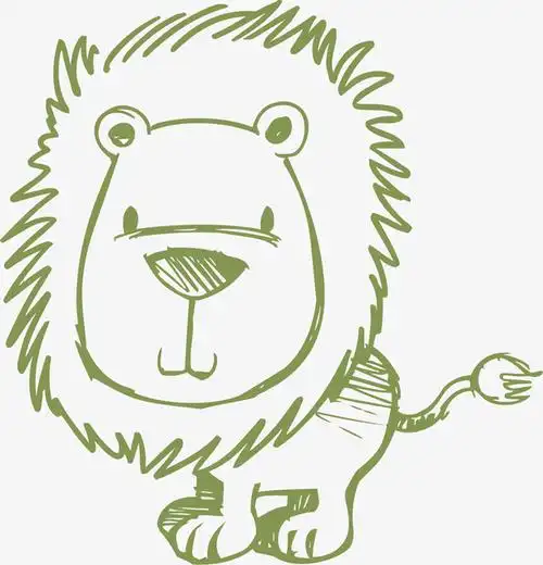 线条手绘狮子装饰