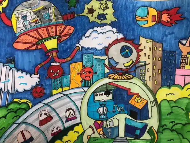 二年级科技筑梦之科幻画优秀作品