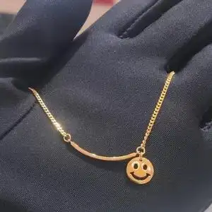 新款周大福笑脸项链笑脸黄金足金套链项链计价专柜
