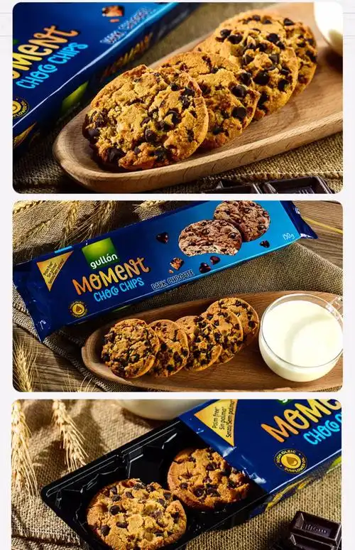 谷优西班牙进口黑巧克力曲奇饼干150g