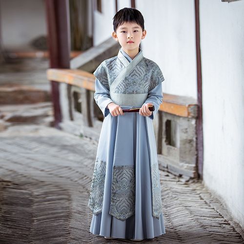 儿童汉服男童少爷唐装古装国学古风侠客春新款小男孩学生演出服
