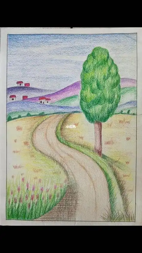 彩铅画风景 彩铅画风景简单唯美