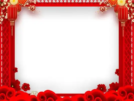 红色喜庆中国风元旦春节过年新年古典边框元素png素材