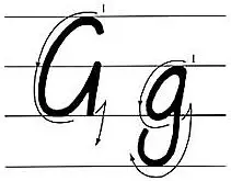g的标准大写字母写法如下