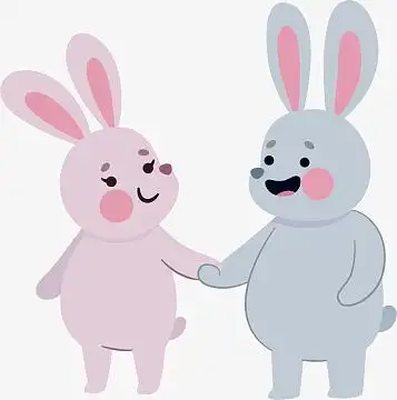 矢量图秀恩爱的小兔子aipng卡通手绘牵着狗去散步png禁止牵狗标志png