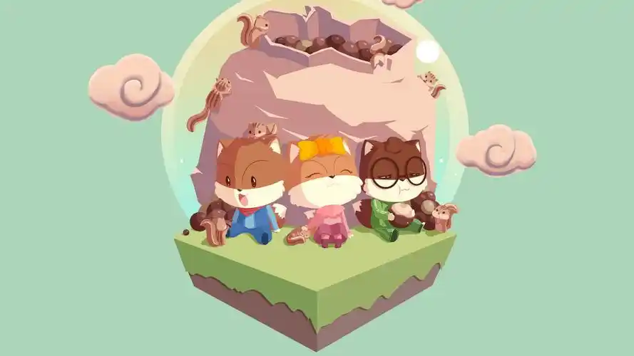 三只松鼠可爱卡通宽屏壁纸壁纸图片