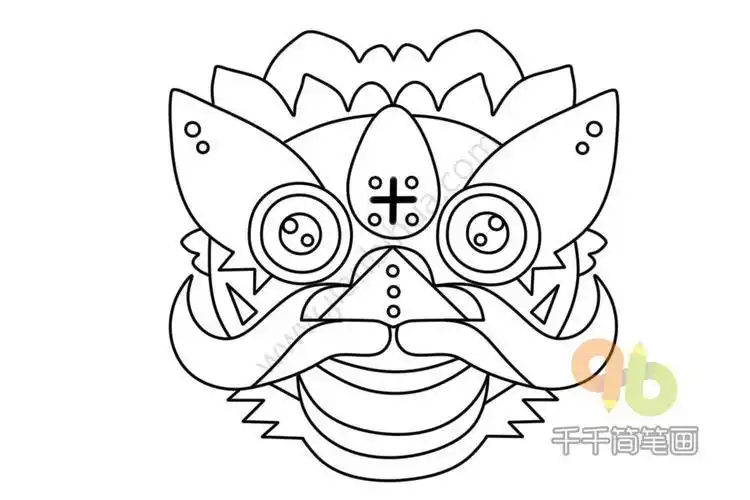 春节龙头简笔画