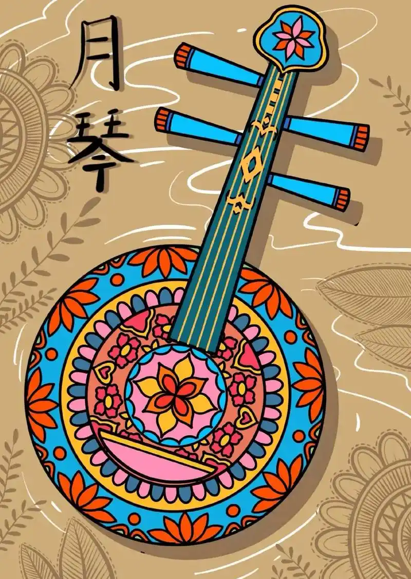 创作灵感 月琴怎么画?乐器简笔画教程来啦# - 抖音