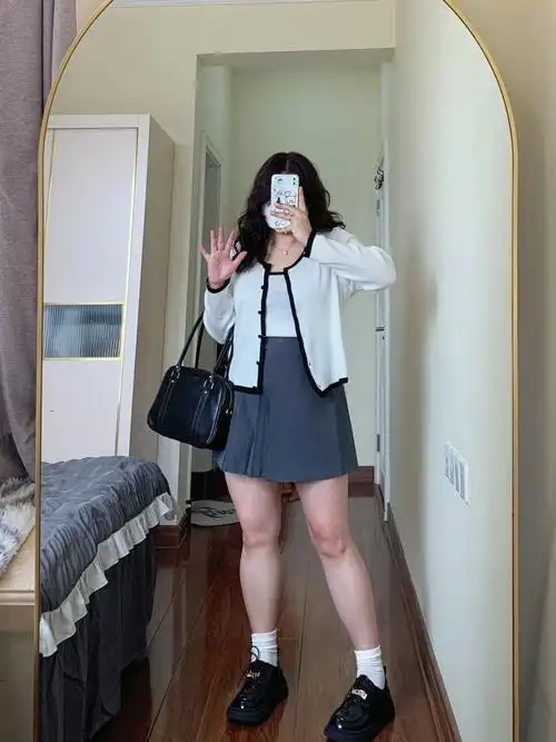 163|150斤|大码女孩春夏巨巨巨显瘦短裙穿搭