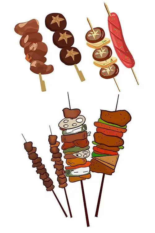 美味的蔬菜烧烤插画