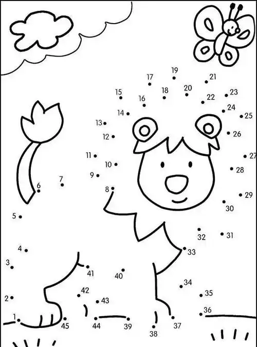 连数字的玩法更加简单一些,要求孩子从1对应的点开始,按照数字的顺序