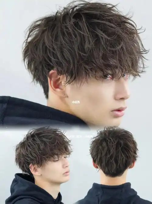 能提高颜值的一款男生烫发 自然凌乱蝴蝶烫