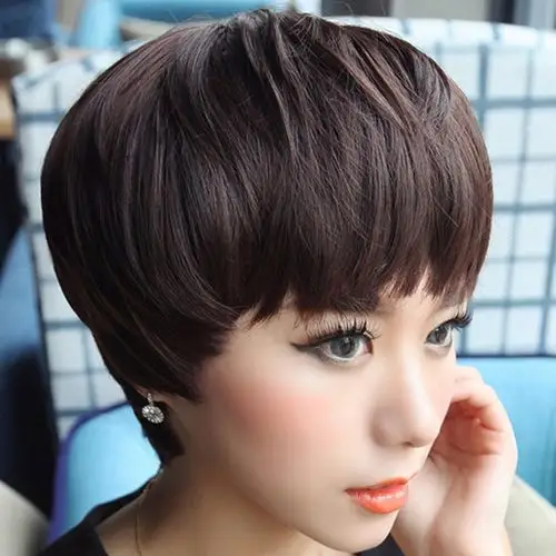 假发女短发蓬松自然时尚帅气女生bobo头狗啃碎发刘海波波发型韩国-图1