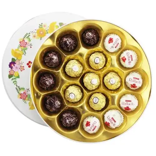 费列罗巧克力铁盒18粒圆形巧克力礼盒 情人节520告白礼盒 生日礼物进